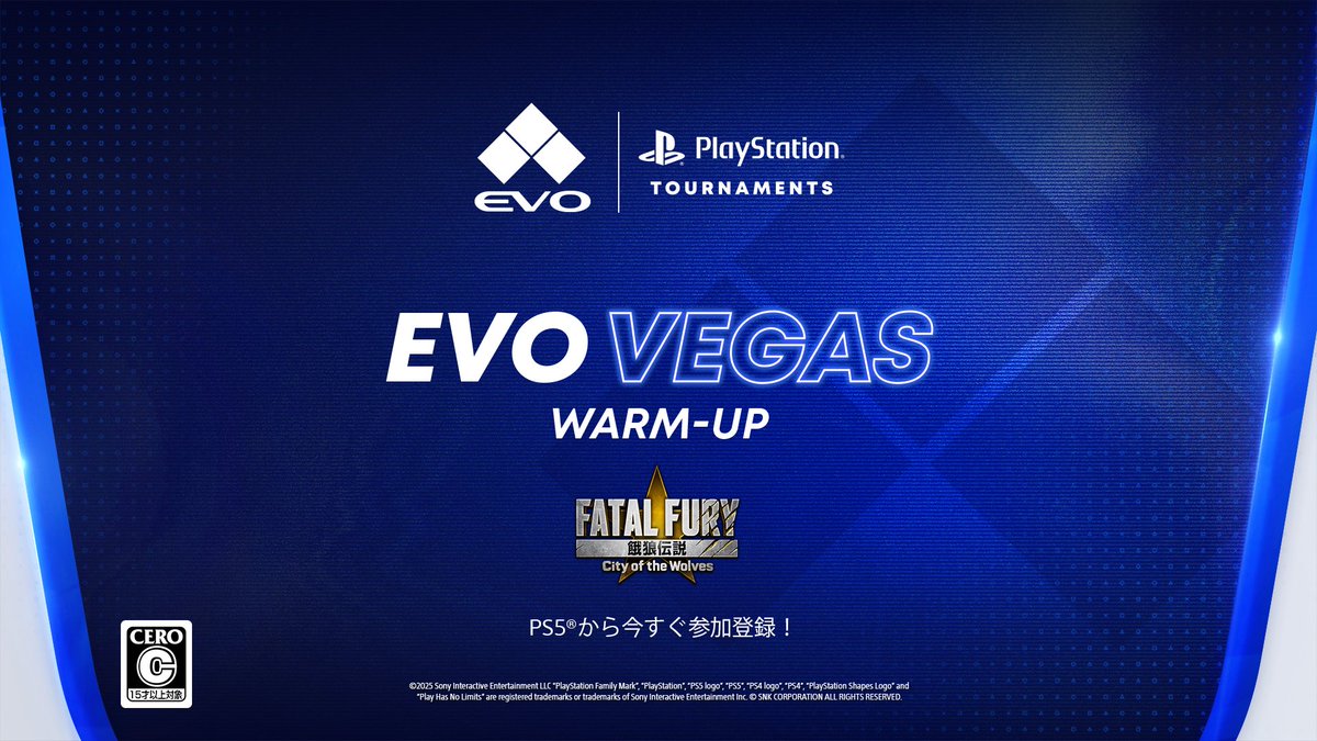 本日から8月3日(日)まで、PlayStation®トーナメントでオンライン大会「EVO Vegas Warm-Up」が開催中です。

『餓狼伝説 City of the Wolves』もラインアップに入ってますので、ぜひ遊んでみてください🐺✨
 
詳細はこちら👉play.st/44M5N2y

#PS5トーナメント #餓狼伝説 #CotW