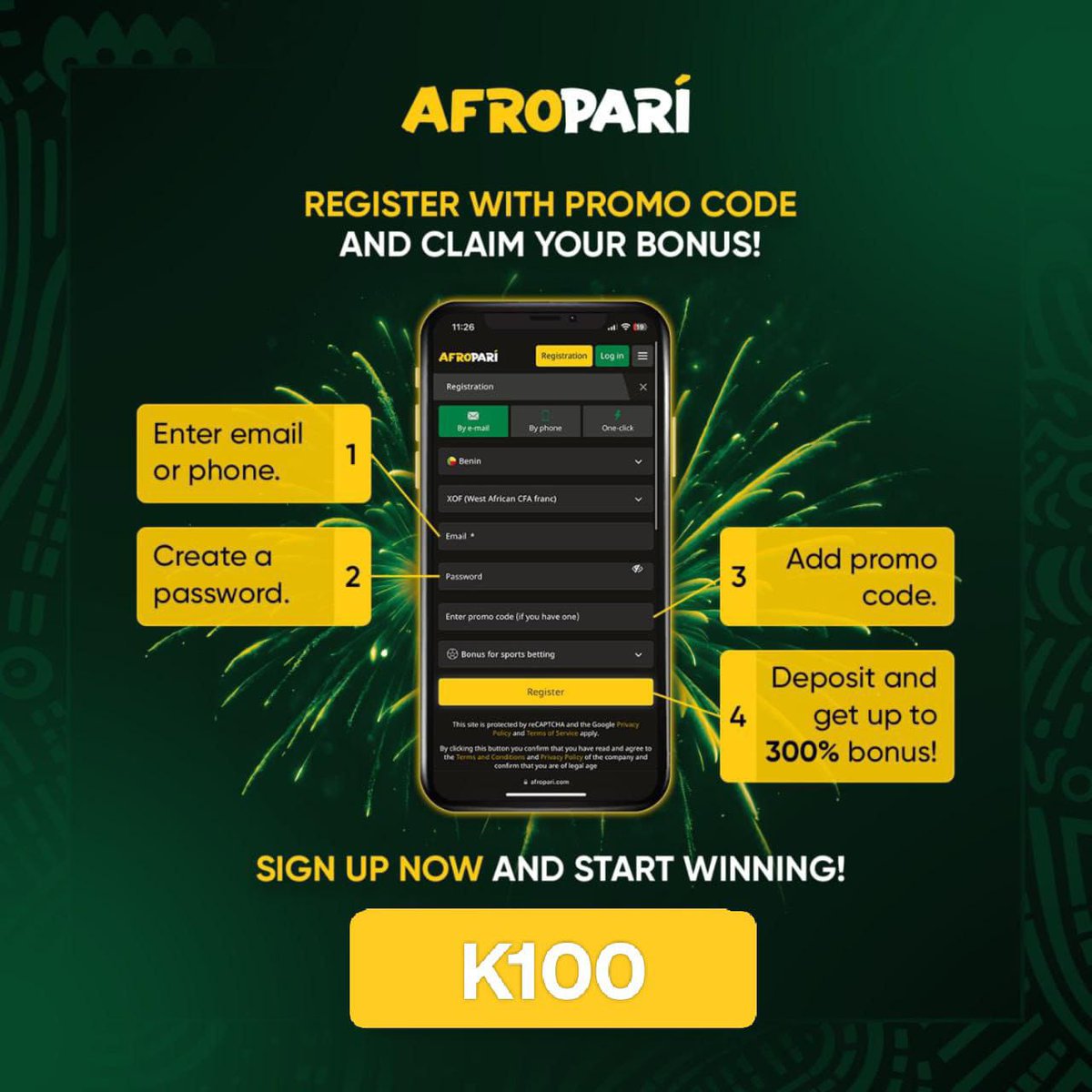 AFROPARI GIVEAWAY

 REGISTRATION LINK🔗 refpa84423.com/L?tag=d_453743…

Promocode ✔️ K100 (to get your 100% welcome bonus on your first deposit)

AM FUNDING THE FIRST 50 REGISTRATIONS WITH DEPOSIT FIRST TIME DEPOSITORS TO REGISTRATION.