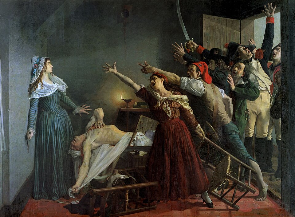 MartinR_Javier's tweet image. El asesinato de Marat o la pietà de los oprimidos. Casualmente el orden cronológico ofrece la aparición progresiva de los personajes del drama contrarrevolucionario, acabando con el pueblo y su venganza pendiente: 1) JL. David, 1793; 2) P. Baudry, 1860; 3) JJ. Weerts, 1880.