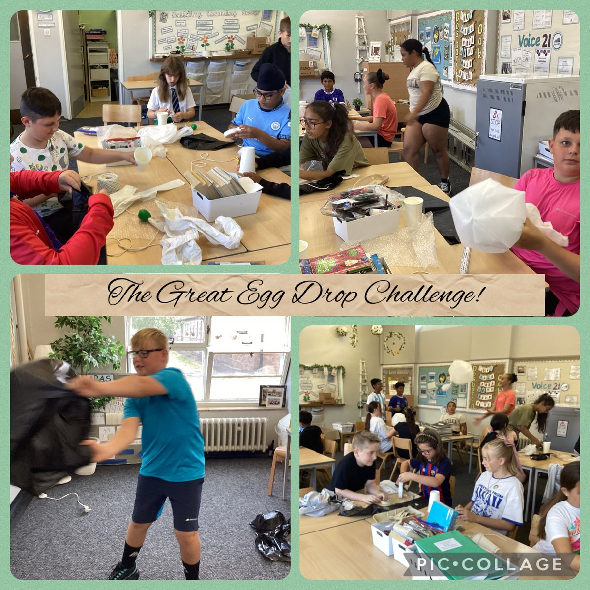 The Great Egg Drop Challenge! Who can make the best parachute. #mpsoak