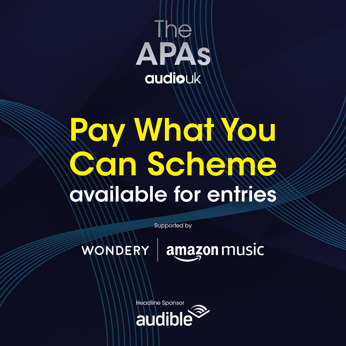 NEWS: The APAs from <a href="/WeAreAudioUK/">AudioUK</a> announces
<a href="/AmazonMusicUK/">Amazon Music UK</a> &amp; <a href="/WonderyMedia/">Wondery</a> as Pay What You Can scheme supporters for 2025 👍

Read more and enter here: podomedy.com/blog/audiouk-a…