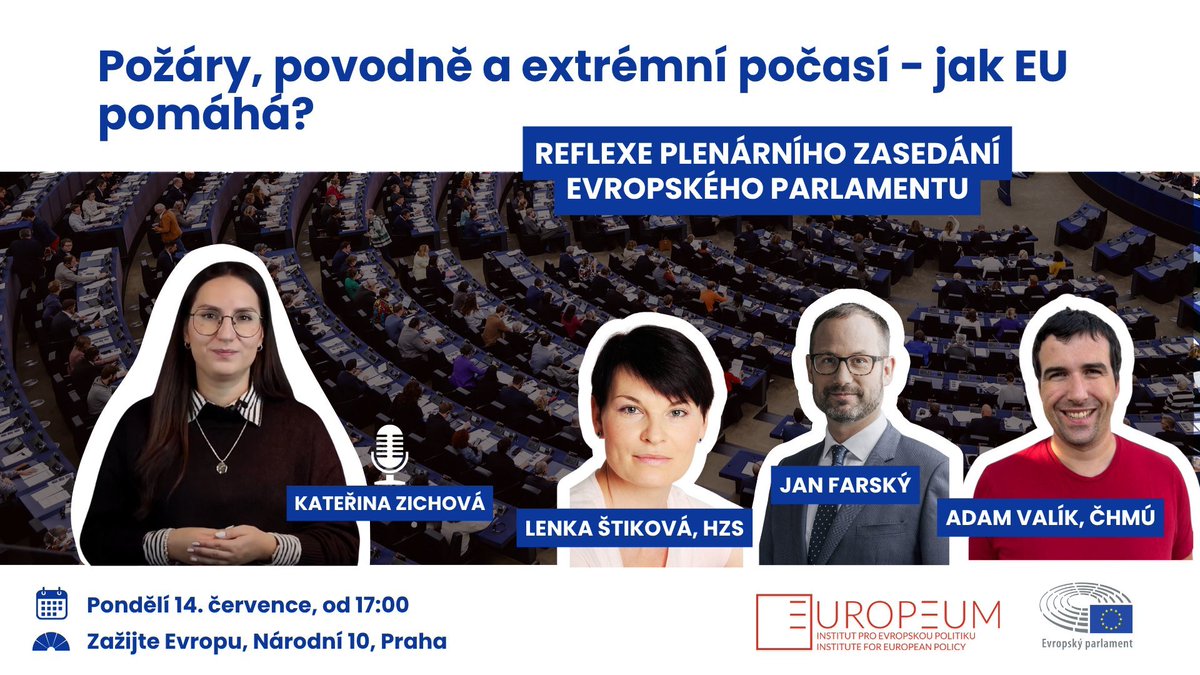 Viktor Daněk (@viktordanek_) on Twitter photo Extrémního počasí v Evropě přibývá a unijní politika na to musí reagovat. Probereme to dnes v Zažijte Evropu na Národní třídě v Praze, přijde i <a href="/JanFar_sky/">Jan Farský</a> Extrémního počasí v Evropě přibývá a unijní politika na to musí reagovat. Probereme to dnes v Zažijte Evropu na Národní třídě v Praze, přijde i <a href="/JanFar_sky/">Jan Farský</a>