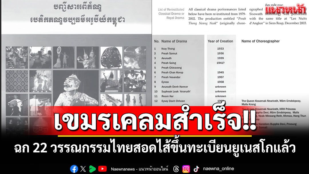ที่เขมรขอขึ้นทะเบียนพิธีแต่งงานสอดไส้ชุดไทย แล้วฝ่ายไทยบอกไม่มี ไม่เกี่ยวเดี๋ยวก็โดนอีก เราจะมีกระทรวงวัฒนธรรมไว้ทำส้นอะไรคะ ถ้าจะทำงานหมาไม่แดกแบบนี้ เปลืองภาษีกู