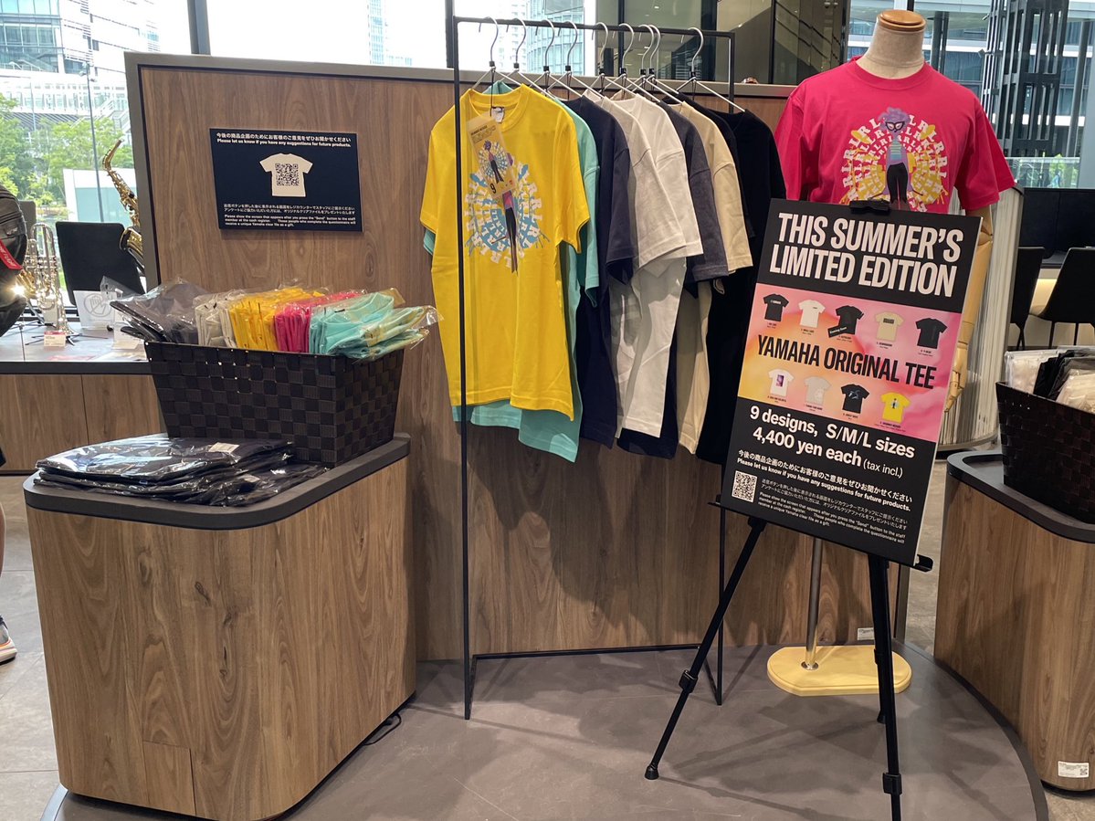 YamahaMusic_Jp's tweet image. 📣オリジナルTシャツをヤマハ銀座店&横浜みなとみらい店で販売中!
THR、ギターヘッド、音叉マークなど、ヤマハらしさ溢れるモチーフをデザインした数量限定アイテムです✨
アンケートを実施しています
ご購入の方も気になる方もぜひ🙇
forms.office.com/r/LqMs8FTpS3