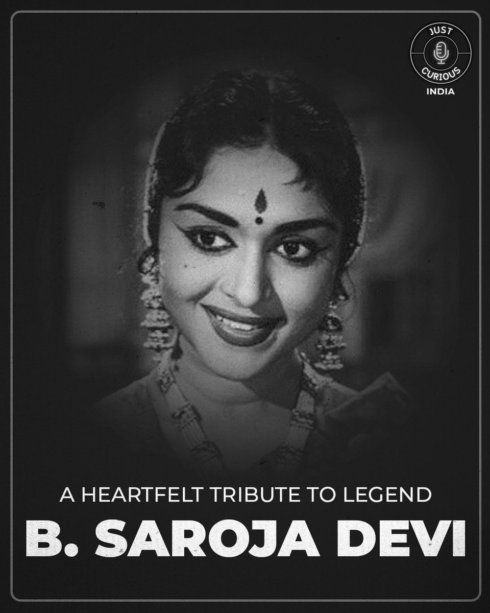 An era ends… 
B. Saroja Devi—the timeless beauty, the fearless heroine, the heart of Indian cinema—has left us. But her grace, strength, and legacy will echo through generations.
Rest in peace.

#bsarojadevi #Sandalwood