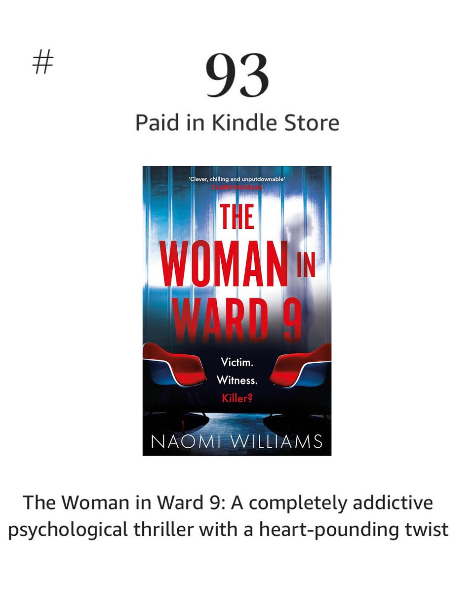 LTimoneyWrites's tweet image. What a MAGNIFICENT start to paperback publication week. #TheWomanInWard9 is in the top 100!!
If you enjoy addictive thrillers with heart pounding twists, you can find it here:
amzn.eu/d/2H4C246