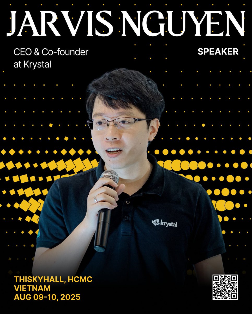 Conviction (@convictionvn) on Twitter photo Jarvis Nguyen <a href="/jarvisnnn/">jarvis | krystal.app ๐ฆ</a> is a seasoned Web3 builder with over 7 years of experience. As CEO and Co-founder of Krystal <a href="/KrystalDeFi/">Krystal</a>, he leads one of the most active liquidity farming platforms in the space, managing 23M+ in TVL and facilitating over $770M in transaction volume. Jarvis Nguyen <a href="/jarvisnnn/">jarvis | krystal.app ๐ฆ</a> is a seasoned Web3 builder with over 7 years of experience. As CEO and Co-founder of Krystal <a href="/KrystalDeFi/">Krystal</a>, he leads one of the most active liquidity farming platforms in the space, managing 23M+ in TVL and facilitating over $770M in transaction volume.