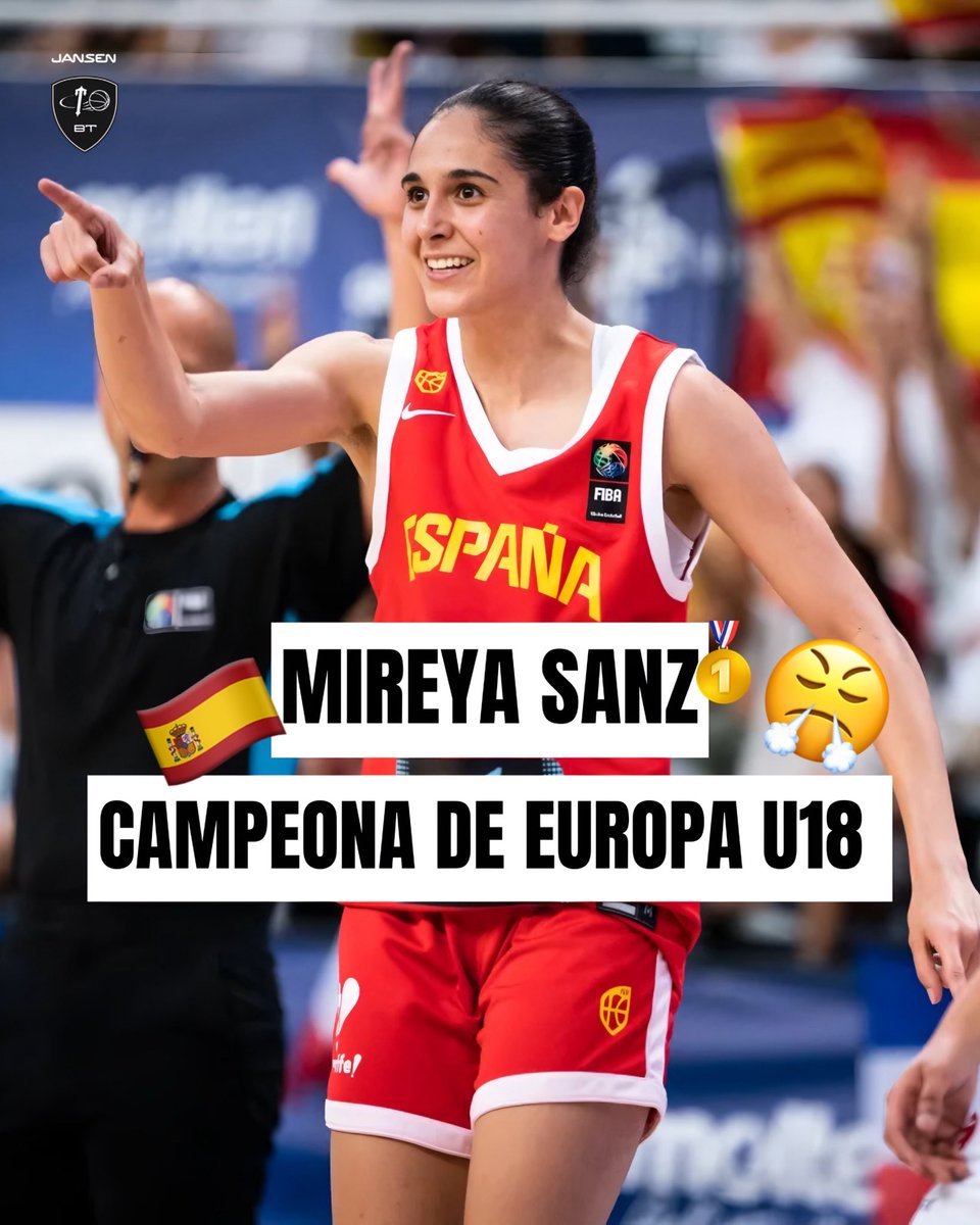 Mireya Sanz se ha proclamado campeona de Europa U18 con un auténtico partidazo en la final ante Finlandia: 1️⃣2️⃣ puntos en 26 minutos para liderar al equipo 🔥😤

Felicidades a Mireya, a todo el equipo y a @baloncestoesp por este enorme éxito 👏🏼🇪🇸

#CarácterTorre | #Torrelodones