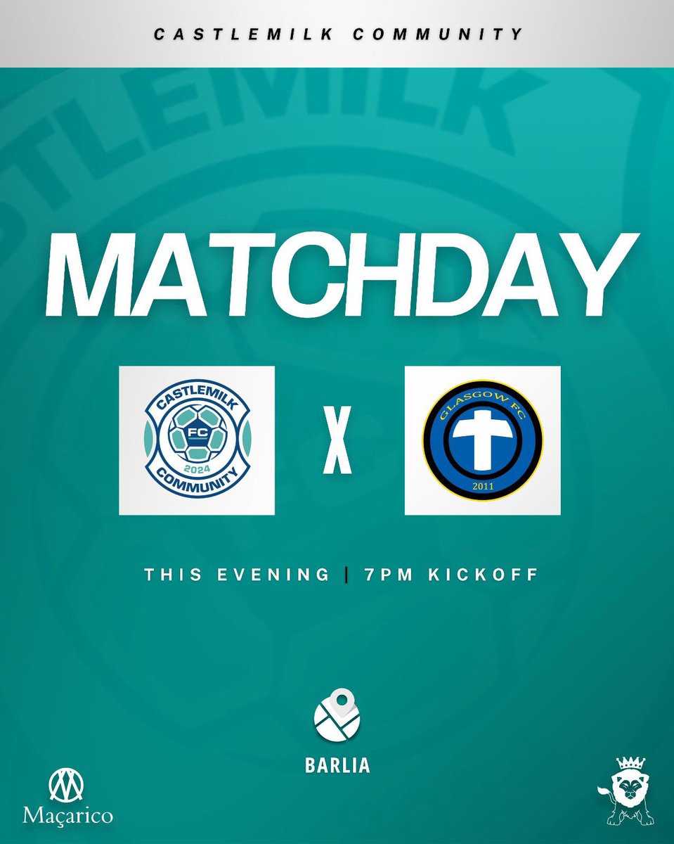 Castlemilk Community Fc Sunday (@castlemilkcfc) on Twitter photo MATCHDAY⚽️⚽️
The boys are back for pre-season tonight😎
🆚Glasgow Free
🏆Castlemilk Cup
🏟️Barlia
📍G459UD
📅Tonight
⏰7pm kick-off
Cmon the cmilk🥛😎 MATCHDAY⚽️⚽️
The boys are back for pre-season tonight😎
🆚Glasgow Free
🏆Castlemilk Cup
🏟️Barlia
📍G459UD
📅Tonight
⏰7pm kick-off
Cmon the cmilk🥛😎