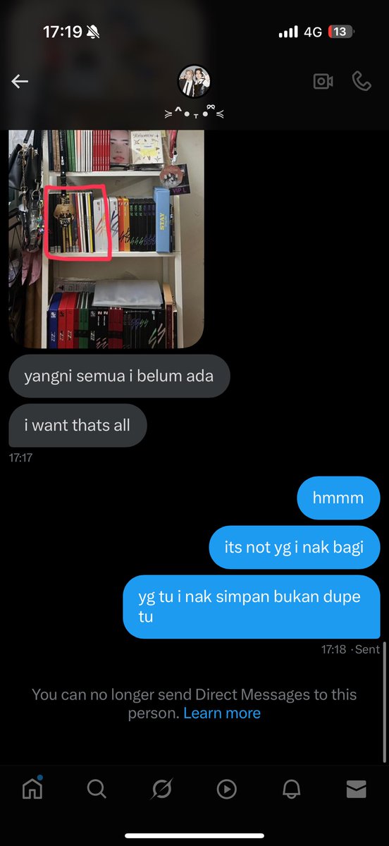 so fucking rude??? i’m giving away my old skz albums for free and she dmed me. i already clarified which album i’m giving away, and then she tries to force me to give another one?? you suddenly blocked me for what? am i a scammer for giving away free albums 😭

if you’re a real