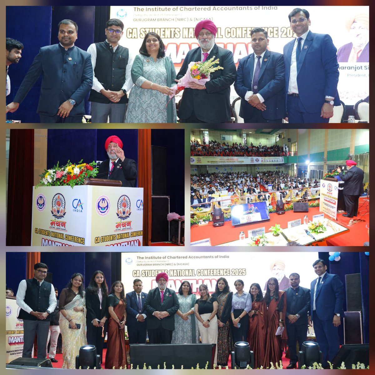 theicai's tweet image. CA. Charanjot Singh Nanda, President-ICAI shared his words of wisdom and encouragement at the CA Students National Conference 2025 in Gurugram, inspiring the next generation of Chartered Accountants.
The event was also graced by CCMs–NIRC & Branch MC Members.
#Vishwasniya