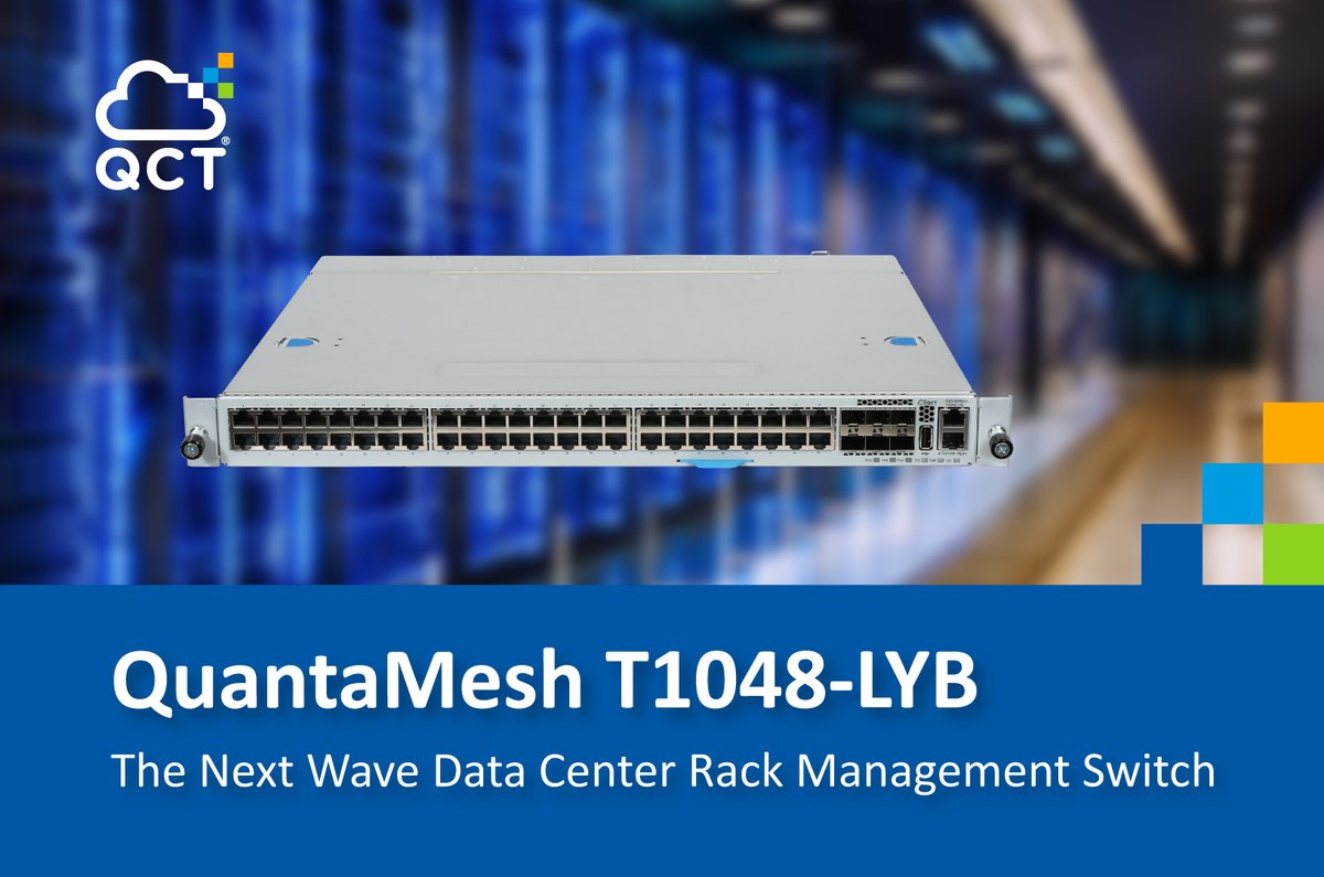 Meet <a href="/QuantaQCT/">QCT</a> #QuantaMesh T1048-LYB, this new management #switch features 48 out-of-band ports plus 6 SFP+ ports and support for diverse network operating systems, delivering non-blocking forwarding capabilities along with rich layer 2 and layer 3 features.