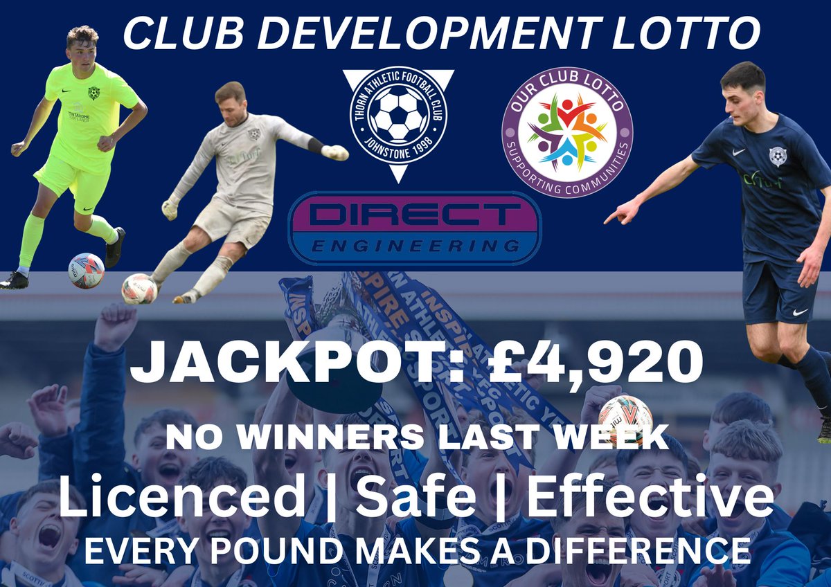 𝘽𝙄𝙂𝙂𝙀𝙎𝙏 𝘼𝙉𝘿 𝘽𝙀𝙎𝙏 ||

Our jackpot is a whisker away from £5k and Wednesday is your next chance to win it!

Match four numbers to bank a sizzling summer surprise.

Play for just a pound below ⬇️

ourclublotto.co.uk/play/thornathl…