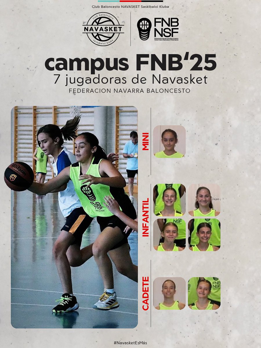 🔻 #SelecNAV | CAMPUS TECNIFICACIÓN FNB’25
𝟕 𝐣𝐮𝐠𝐚𝐝𝐨𝐫𝐚𝐬 𝐝𝐞 𝐍𝐚𝐯𝐚𝐬𝐤𝐞𝐭 𝐞𝐧 𝐞𝐥 𝐜𝐚𝐦𝐩𝐮𝐬 𝐅𝐍𝐁 𝟐𝟎𝟐𝟓

Además, otras 2 jugadoras de nuestro club, habían sido convocadas pero no pudieron acudir al campus.

👉: navasket.com/es/2025/07/12/…

#NavasketEsMás