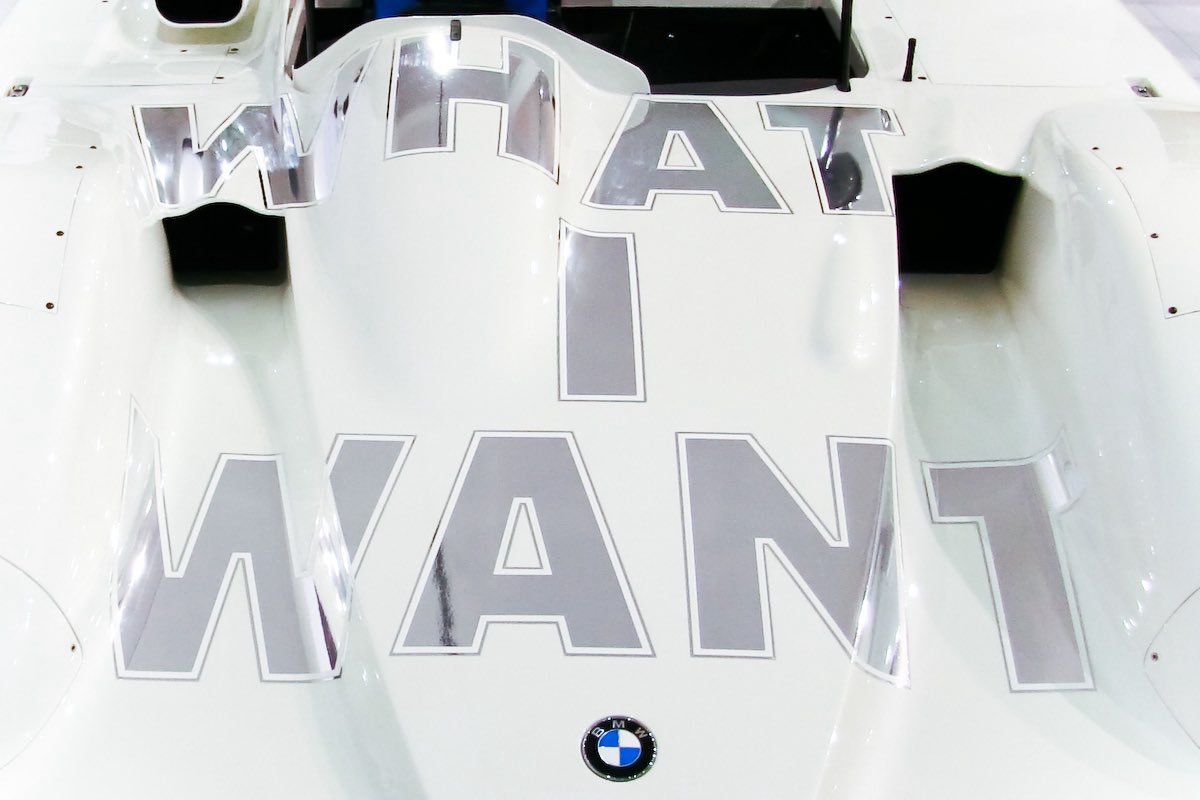 unwisewhiteboy's tweet image. BMW Art Car designed by Jenny Holzer in 1999, featuring her "Truisms" series of short, provocative texts.