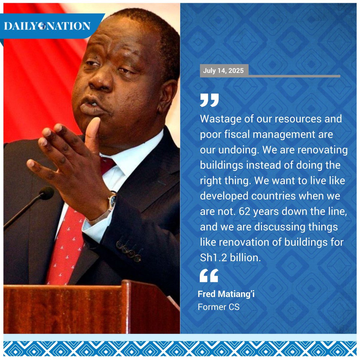 The answer 
#drfredmatiangi