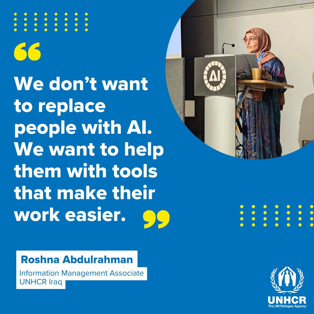 Can AI make humanitarian work faster, fairer and more inclusive?💡

Across the globe, UNHCR staff are piloting new AI-powered tools to better serve displaced communities, all with one goal in mind: to support, not replace, the humans behind the work.

#AIforgood