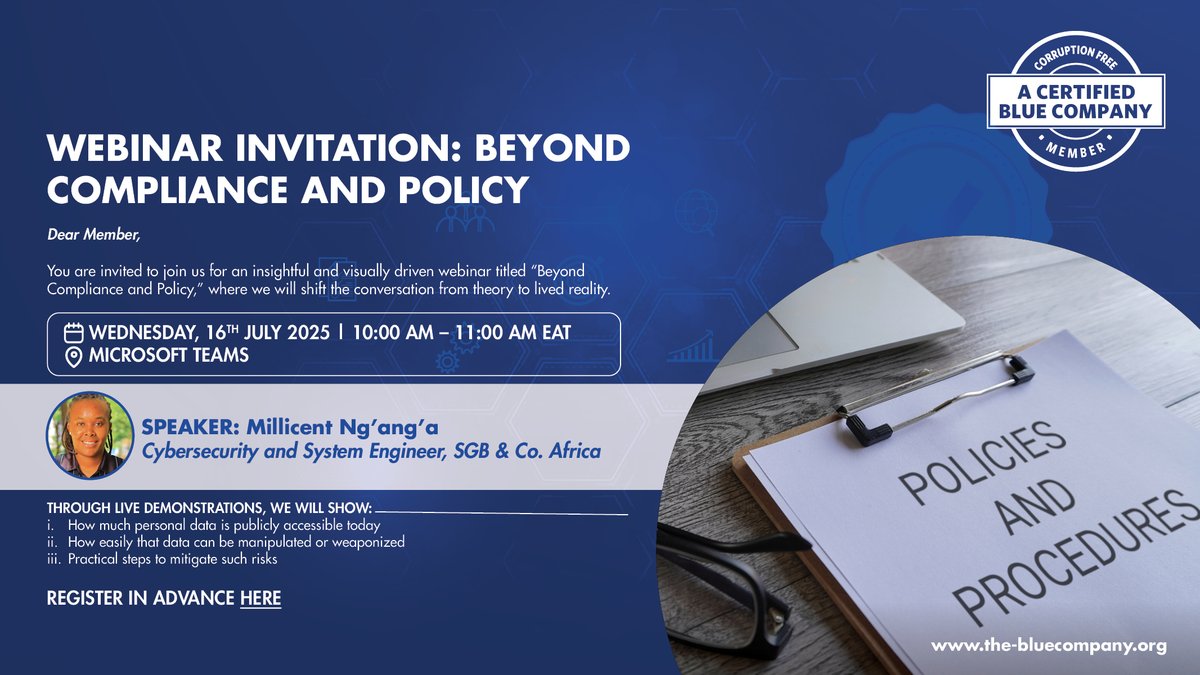 TheBlueCompany2's tweet image. Explore real-time demonstrations, gain practical tips, and learn how to safeguard your data in today’s digital world.

Register and be part of this interactive session here: 
events.teams.microsoft.com/event/5bc918f2…

#GoingBlue #DataPrivacy