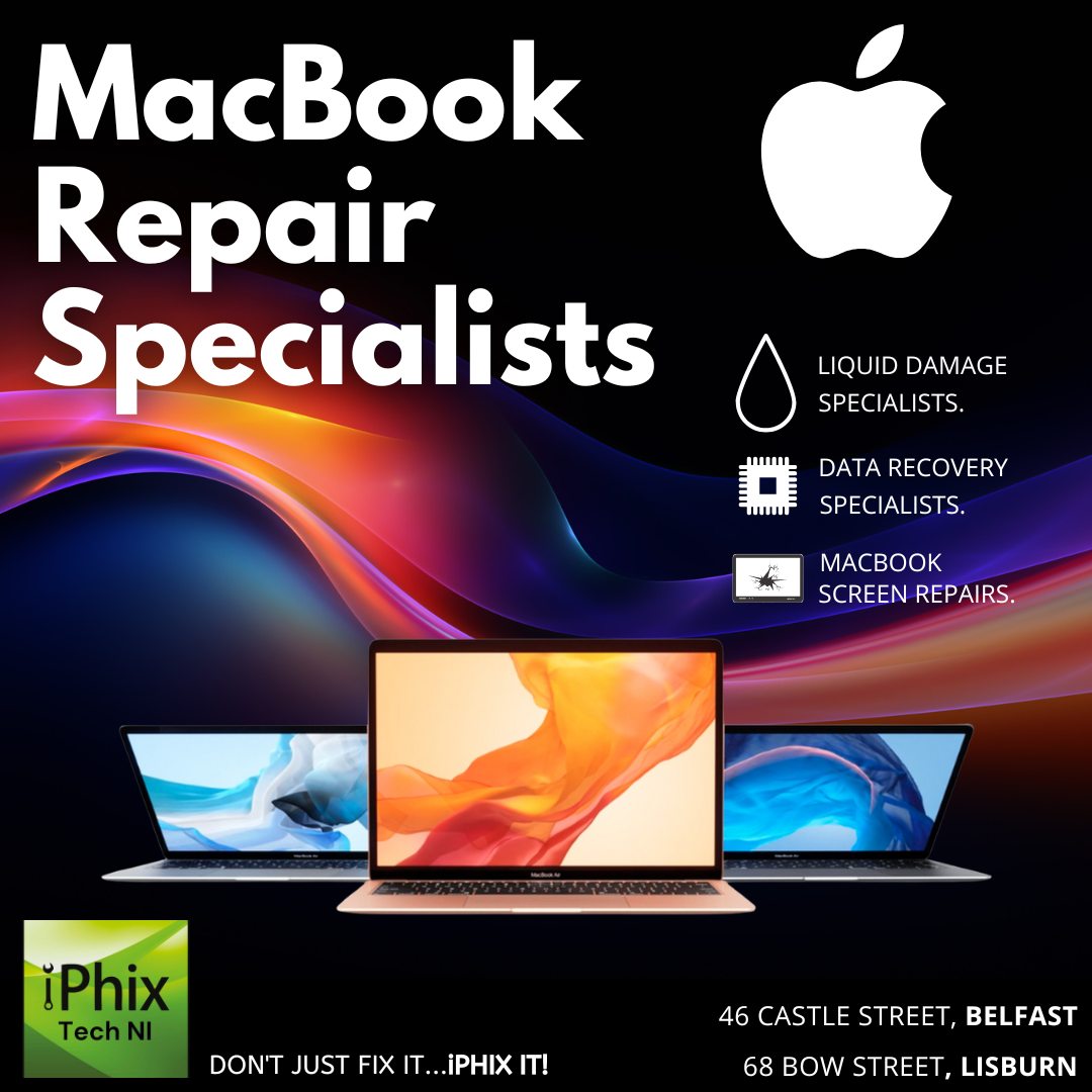 ⚡ MacBook Playing Up? Don’t Panic – We’re Local &amp; We Fix It Fast! ⚡

Broken screen? Battery draining in minutes? Keyboard acting up?

We’re a family-run team trusted by thousands across Northern Ireland.

Your Mac is too important to leave with just anyone.