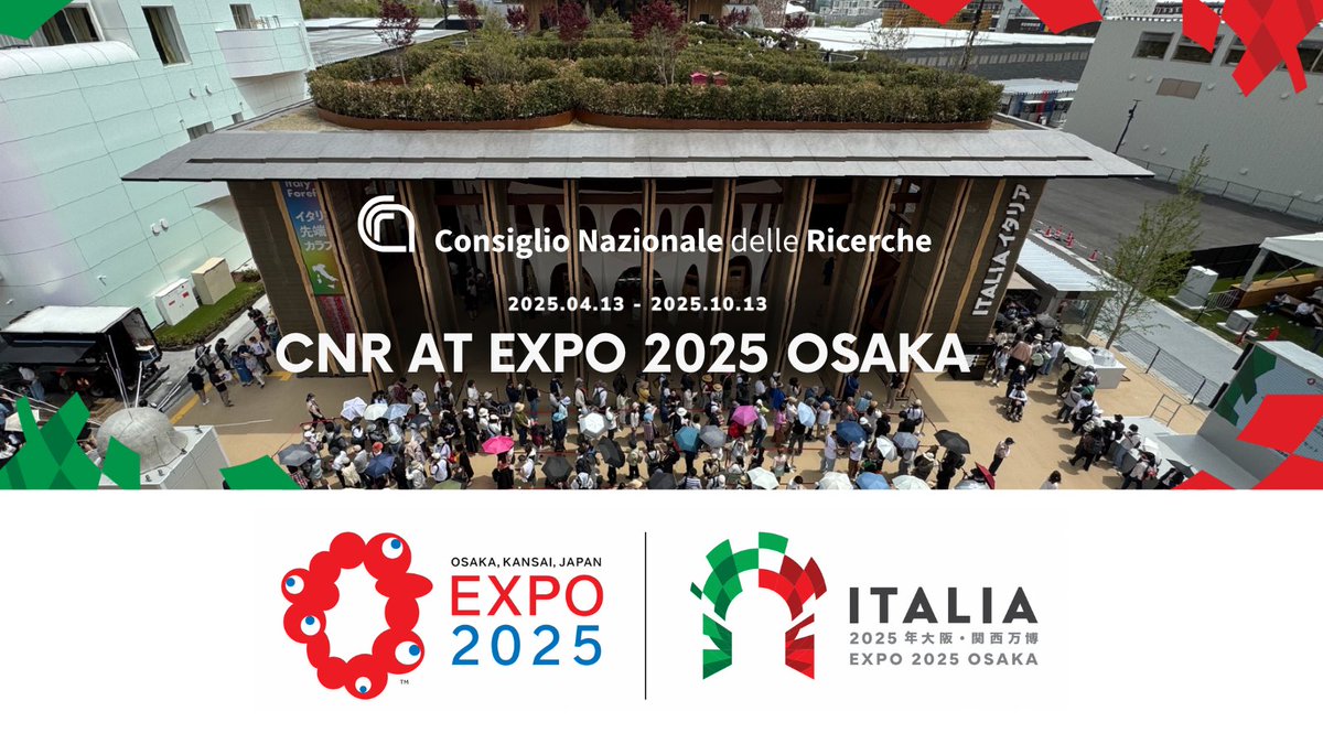 CNR Consiglio Nazionale delle Ricerche (@cnrsocial_) on Twitter photo Il #Cnr a #Osaka per #EXPO2025
Ecco le iniziative curate dalla comunità #Cnr ospitate all'interno del #PadiglioneItalia, un luogo che mira a valorizzare al massimo la creatività, la bellezza e l'innovazione del nostro Paese
cnr.it/it/il-cnr-a-ex…
<a href="/ItalyExpo2025/">Italy Expo 2025 Osaka</a> <a href="/expo2025_japan/">Expo2025 大阪・関西万博</a> Il #Cnr a #Osaka per #EXPO2025
Ecco le iniziative curate dalla comunità #Cnr ospitate all'interno del #PadiglioneItalia, un luogo che mira a valorizzare al massimo la creatività, la bellezza e l'innovazione del nostro Paese
cnr.it/it/il-cnr-a-ex…
<a href="/ItalyExpo2025/">Italy Expo 2025 Osaka</a> <a href="/expo2025_japan/">Expo2025 大阪・関西万博</a>