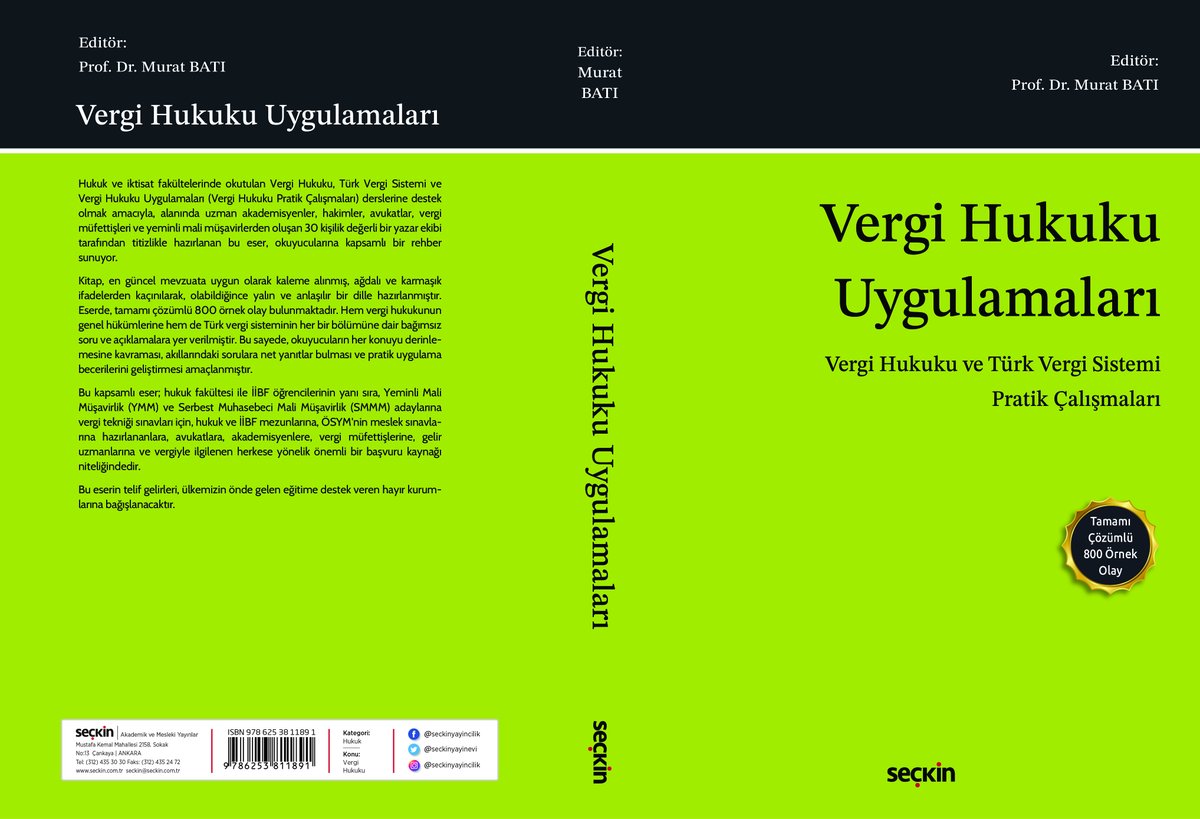 📒Yeni kitap raflara girdi.
🗣️Editörlüğünü üstlendiğim Akademisyen, Hakim, Hesap Uzmanı, Vergi Müfettişi, Avukat ve Yeminli Mali Müşavirlerden oluşan çok kıymetli 30 Yazarla birlikte kaleme aldığımız yaklaşık 800 adet örnek olay ve çözümlerinden/açıklamalarından oluşan Vergi