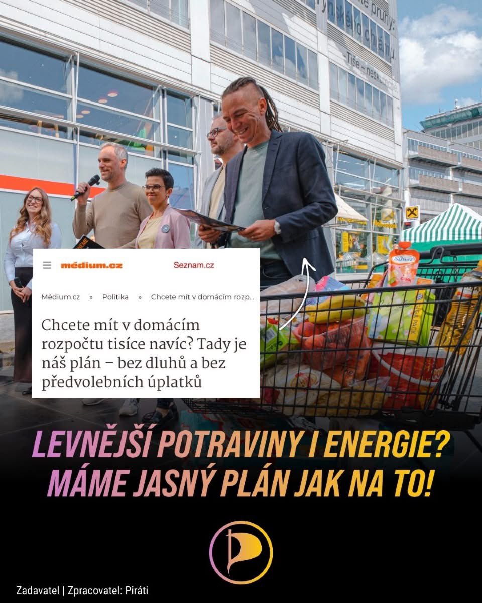 Náklady rodin letí vzhůru. Potraviny, energie, hygienické potřeby. Piráti proto přichází s jasným plánem, který pomocí systémových změn v ekonomice uleví až 90 % rodin a přinese do jejich rozpočtu až několik tisíc korun měsíčně. Jde to. Bez zadlužování i zbytečného rozhazování.