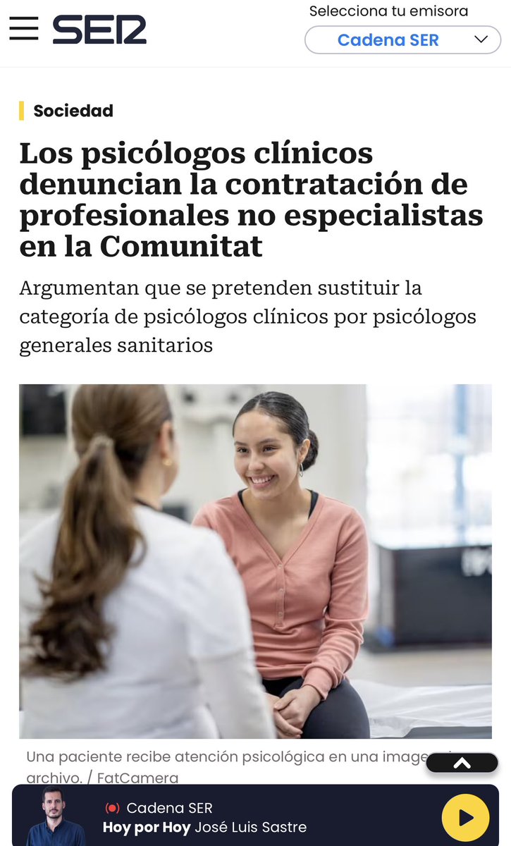 SVPC_AVAPIR (@avapiranpir) on Twitter photo La secretaria de <a href="/AvapirAnpir/">SVPC_AVAPIR</a> Amparo Navarro explica en <a href="/radiovalencia/">Radio Valencia SER</a> el comunicado que remitimos en contra de la contratación de no especialistas en el SVS
goo.su/eHMka La secretaria de <a href="/AvapirAnpir/">SVPC_AVAPIR</a> Amparo Navarro explica en <a href="/radiovalencia/">Radio Valencia SER</a> el comunicado que remitimos en contra de la contratación de no especialistas en el SVS
goo.su/eHMka