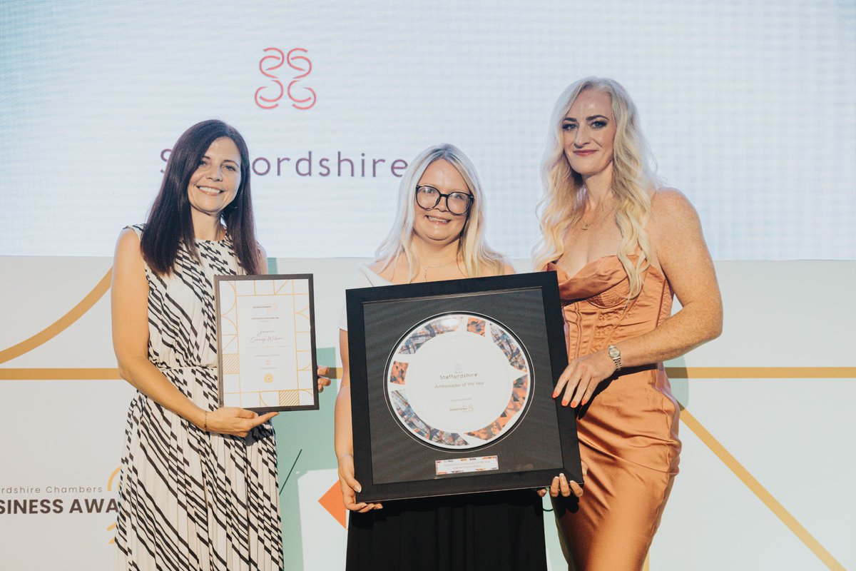 We Are Staffordshire (@wearestaffs) on Twitter photo We had a wonderful evening at <a href="/StaffsChambers/">Staffordshire Chambers of Commerce</a> Business Awards last week ✨
Joanne Conroy-Wilson of <a href="/NSCGStafford/">Stafford College</a> <a href="/NSCGNewcastle/">Newcastle College</a> was announced as our 2025 Ambassador of the Year 🏆
Well done to Jo👏
bit.ly/3U8kXKu We had a wonderful evening at <a href="/StaffsChambers/">Staffordshire Chambers of Commerce</a> Business Awards last week ✨
Joanne Conroy-Wilson of <a href="/NSCGStafford/">Stafford College</a> <a href="/NSCGNewcastle/">Newcastle College</a> was announced as our 2025 Ambassador of the Year 🏆
Well done to Jo👏
bit.ly/3U8kXKu