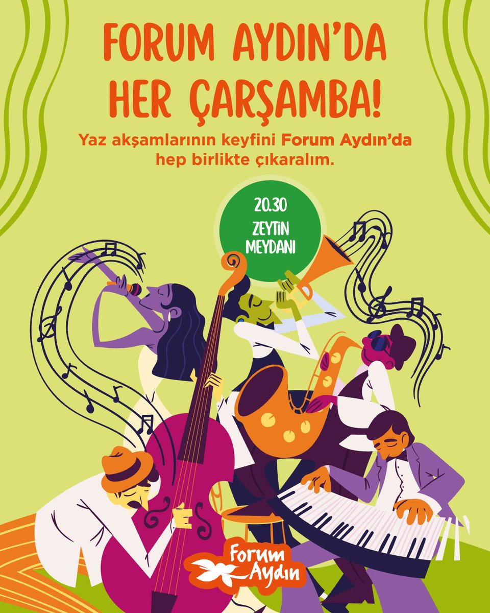 Haftanın en keyifli gecesi burada başlıyor! Her Çarşamba 20.30'da Forum Aydın’da müzik dolu anlar seni bekliyor. 💃🕺