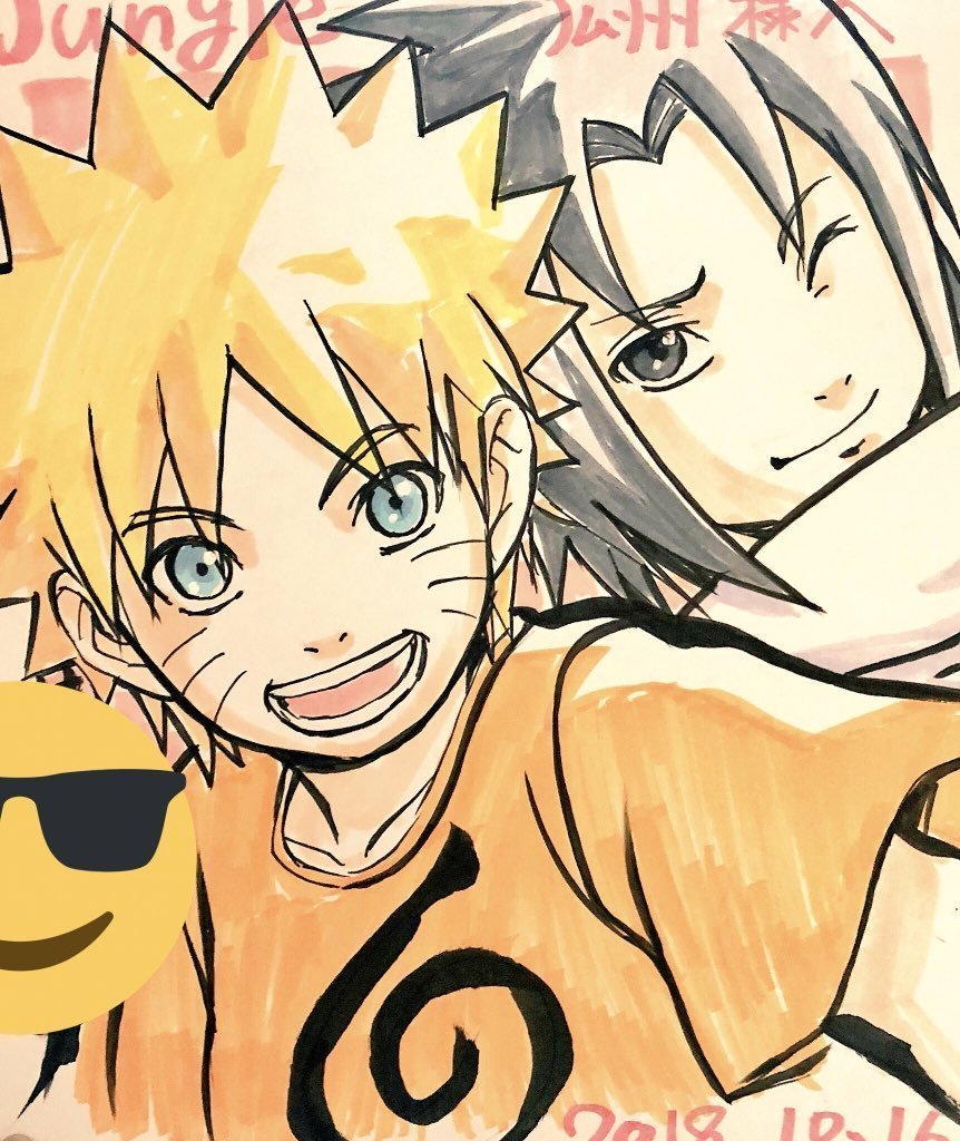 sasunaruhour's tweet image. llustration by naruto animator mamoru yokota