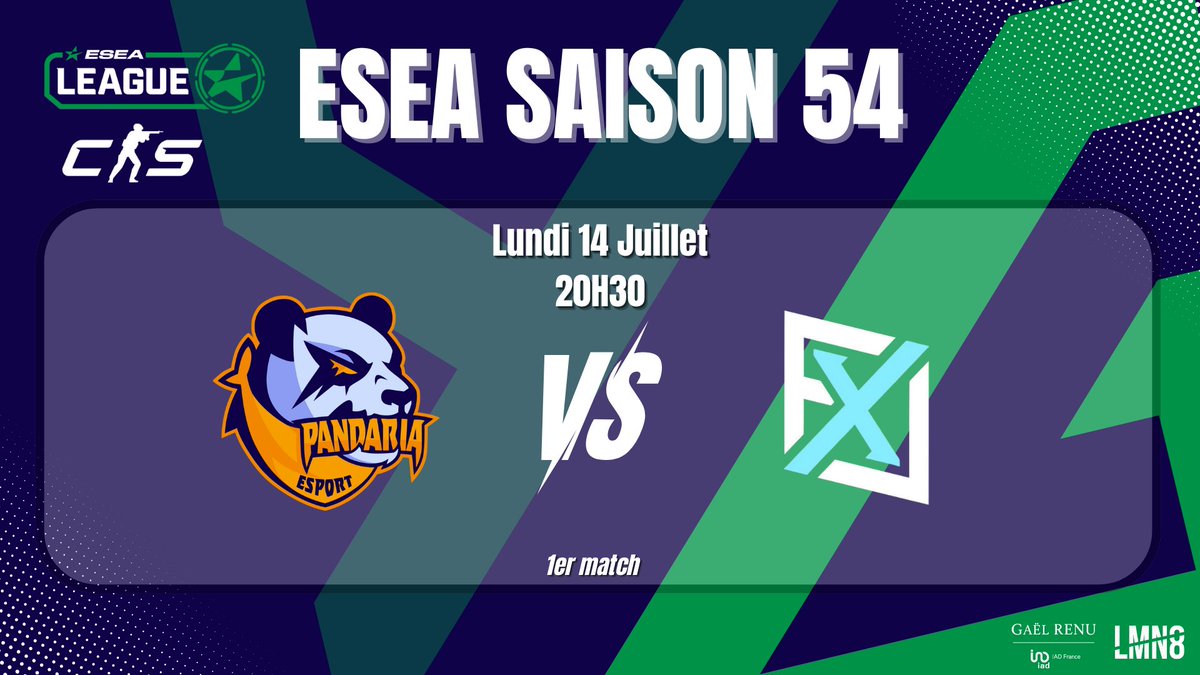 Premier match de la saison ESEA, retrouvez <a href="/EsportPandaria/">Pandaria Esport</a> face à <a href="/Fluxilegg/">Fluxile</a> ce soir à 20h30🔥