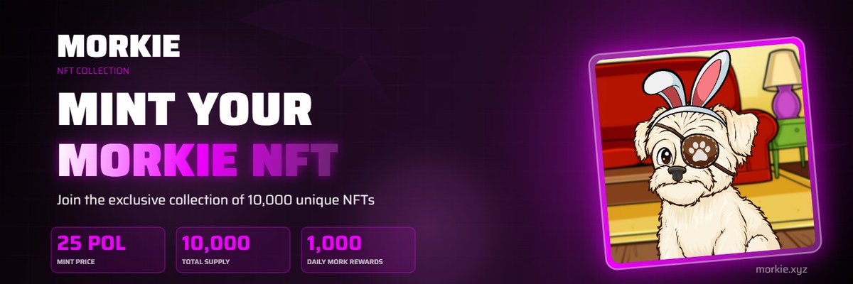 _morkie's tweet image. Morkies NFTs are back!🐶 
An additional 10K collection is ready to mint.

Join now: app.morkie.xyz/morkies

Earn 1,000 MORK every day — for life.