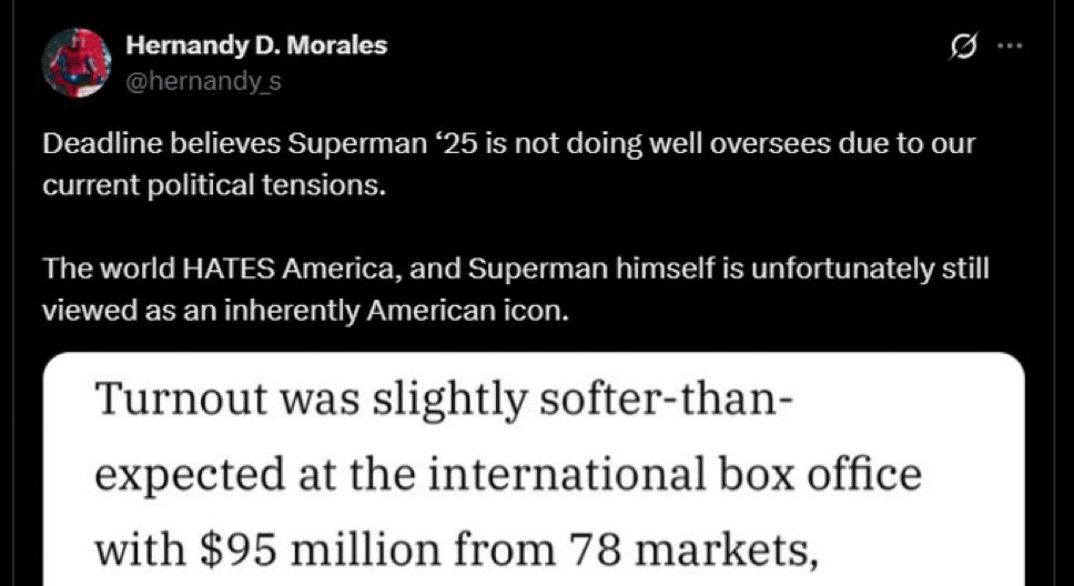 RizviAzaad's tweet image. The excuses are starting to come out already. The movie is doing terrible. Zaslav out here making a victory speech not knowing it will only gross 460 million at best. 🤷🏽♂️