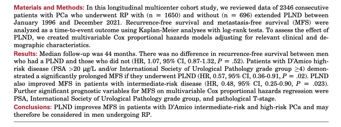 Karim Touijer (@touijerkarim) on Twitter photo Confirmation of the results of our RCT showing that PLND reduces metastasis without affecting BCR. <a href="/UrologyMSK/">UrologyMSK</a> <a href="/Uroweb/">European Association of Urology (EAU)</a> <a href="/EUplatinum/">European Urology</a> <a href="/JUrology/">Journal of Urology</a> <a href="/VickersBiostats/">Andrew Vickers</a> #prostatecancer Confirmation of the results of our RCT showing that PLND reduces metastasis without affecting BCR. <a href="/UrologyMSK/">UrologyMSK</a> <a href="/Uroweb/">European Association of Urology (EAU)</a> <a href="/EUplatinum/">European Urology</a> <a href="/JUrology/">Journal of Urology</a> <a href="/VickersBiostats/">Andrew Vickers</a> #prostatecancer