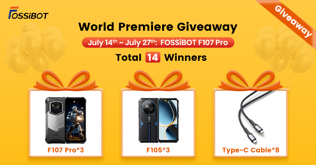 FossibotTech's tweet image. 🎉 FOSSiBOT F107 Pro Launch Giveaway! 🎉
Win the world’s first rugged phone with Starlight Night Vision Camera!
🥇 Prizes: F107 Pro ×3 | F105 ×3 | Type-C Cable ×8
📅 July 14–27 | Winners: July 31
👉 Join now: fossibot.live/twif107progive…
#F107Pro #Giveaway #RuggedPhone #FOSSiBOT