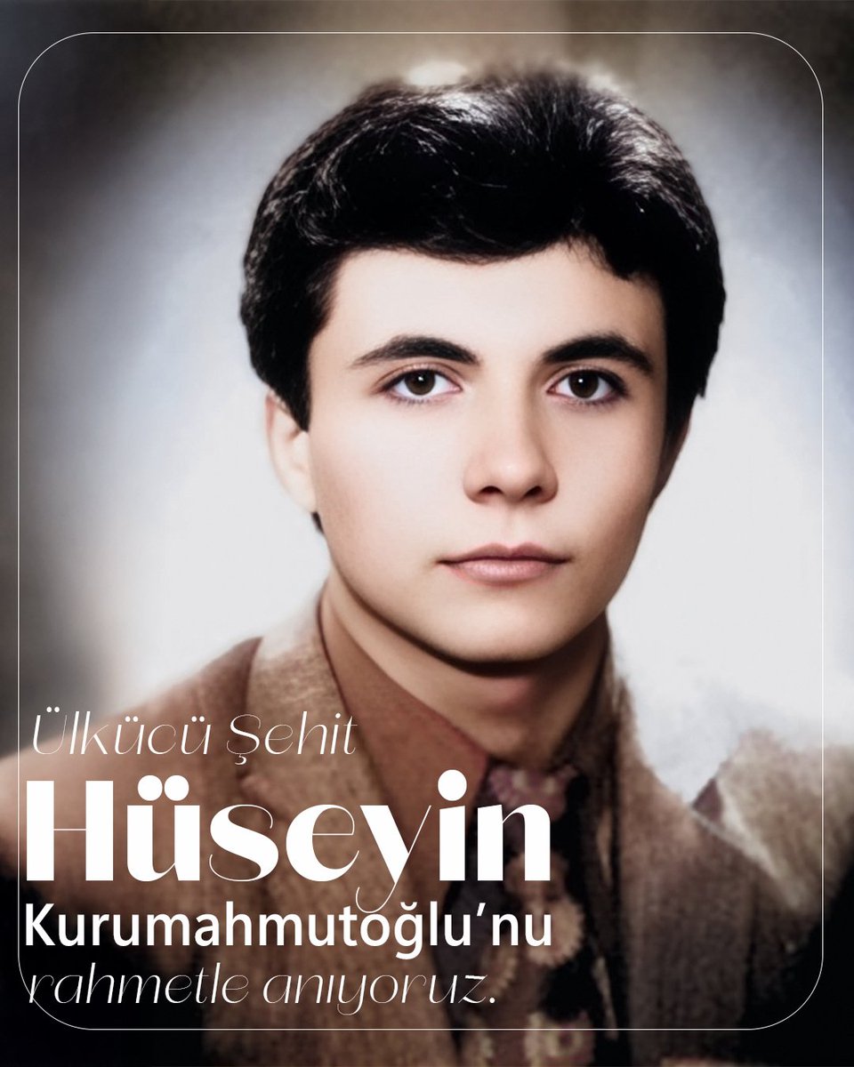 12 Eylül Darbesi sonrasında girdiği cezaevinde, koğuşunda namaz kılarken kafasına dipçikle vurularak şehit edilen Hüseyin Kurumahmutoğlu’nu, şehadetinin 38. senesinde rahmetle anıyoruz.

#yeniufukdergisi #Hüseyinkurumahmutoğlu