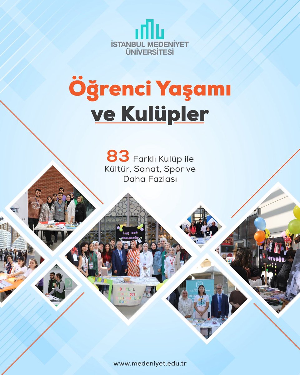 🎉 83 farklı kulüp, sınırsız sosyal deneyim!

İstanbul Medeniyet Üniversitesi’nde kültürden sanata, spordan girişimciliğe birçok öğrenci kulübü seni bekliyor.
Sadece ders değil, hayatın her alanında aktif bir üniversite yaşamı burada!

🔗 aday.medeniyet.edu.tr