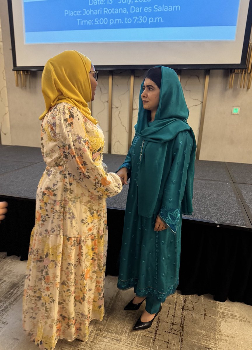 Salha Binti Aziz 🇹🇿 (@salhabintiaziz) on Twitter photo Honored to attend the Stakeholder Dinner on Girls' Education in Tanzania hosted by <a href="/jmkfhq/">Jakaya Mrisho Kikwete Foundation (JMKF)</a> <a href="/MalalaFund/">Malala Fund</a> & <a href="/GPforEducation/">Global Partnership for Education</a>
And beyond thrilled to meet my role model <a href="/Malala/">Malala Yousafzai</a> alongside H.E <a href="/jmkikwete/">Jakaya Kikwete</a>
Malala’ story continues to inspire my advocacy for girls’ rights to Education Honored to attend the Stakeholder Dinner on Girls' Education in Tanzania hosted by <a href="/jmkfhq/">Jakaya Mrisho Kikwete Foundation (JMKF)</a> <a href="/MalalaFund/">Malala Fund</a> & <a href="/GPforEducation/">Global Partnership for Education</a>
And beyond thrilled to meet my role model <a href="/Malala/">Malala Yousafzai</a> alongside H.E <a href="/jmkikwete/">Jakaya Kikwete</a>
Malala’ story continues to inspire my advocacy for girls’ rights to Education