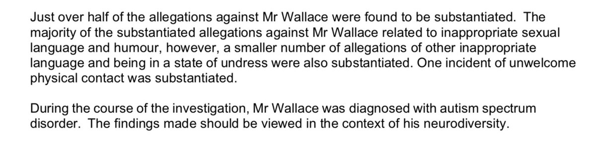 Gregg Wallace investigation report commissioned in November not by BBC but by Masterchef production company who instructed / paid their solicitors to do, has finally landed in my inbox 

Looks his like autism diagnosis during the lengthy process being used to excuse his behaviour