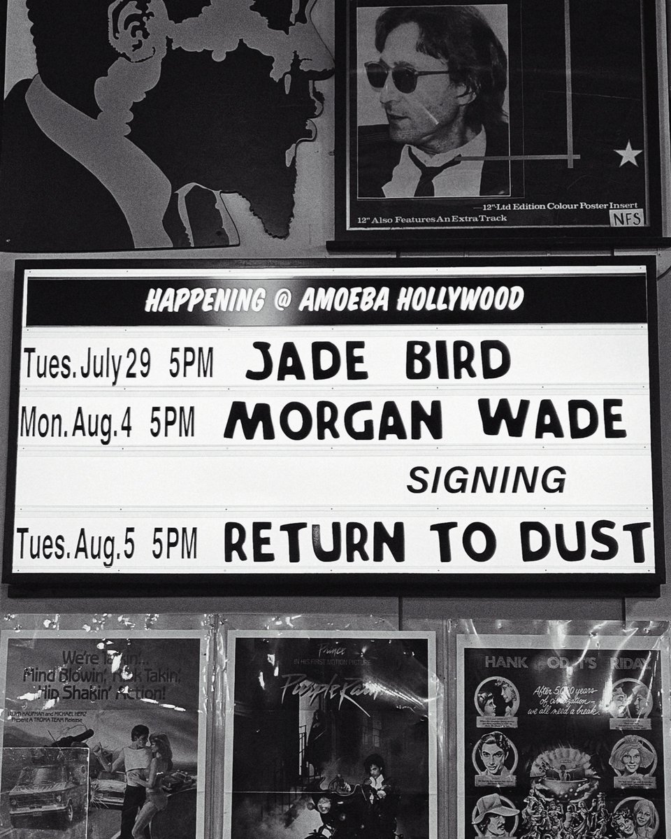 Lots of events coming up at Amoeba Hollywood!

▪️July 29: <a href="/JadeBirdMusic/">Jade Bird</a> Performance + Signing
▪️Aug 4: Morgan Wade Signing
▪️Aug 5: <a href="/Returntodustbnd/">Return to Dust</a> Performance + Signing
▪️Aug 8: <a href="/BABYMETAL_JAPAN/">BABYMETAL</a> Listening Party
▪️Aug 12: <a href="/lunaliband/">Luna Li</a> Performance + Signing