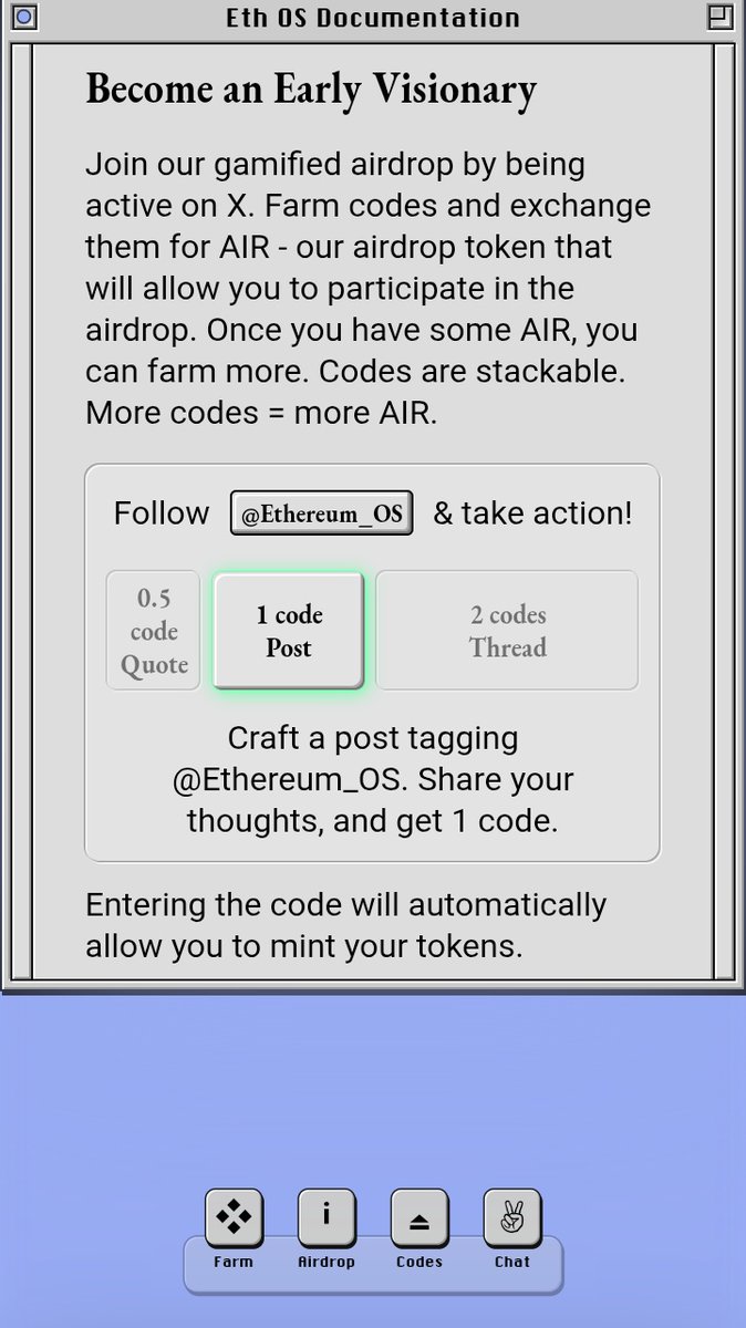 nitro_move's tweet image. Eth OS is a creative finance platform built on Ethereum, acting like an operating system where users can build, trade, connect, and participate in one place. There are no requirements to lock or stake the token to benefit.
The system runs on seven interactive parts that work…