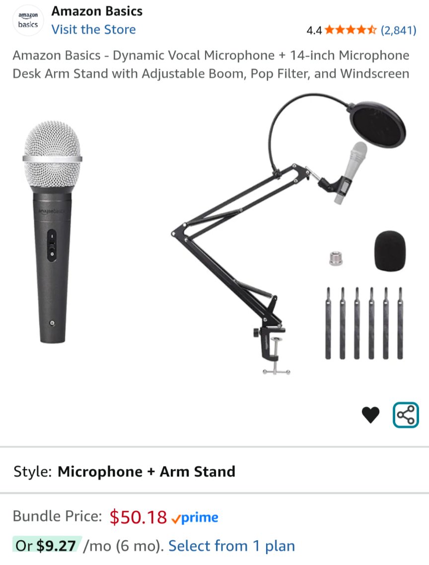 HonestPassion13's tweet image. No, YOU just spent your ENTIRE unexpected annual employer wellness bonus Amazon gift card on an audio recording microphone kit