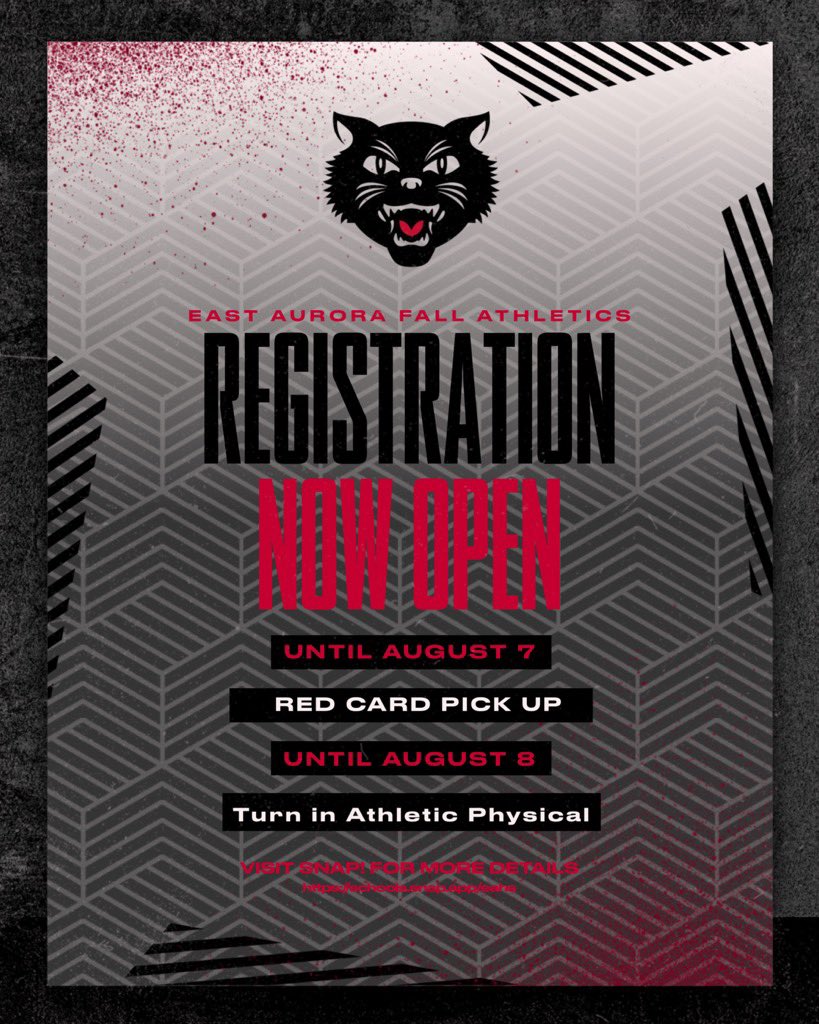 EastAurora Athletics (@eatomcats) on Twitter photo Tomcats make sure you register! We will be closing registration on August 7th! Tomcats make sure you register! We will be closing registration on August 7th!