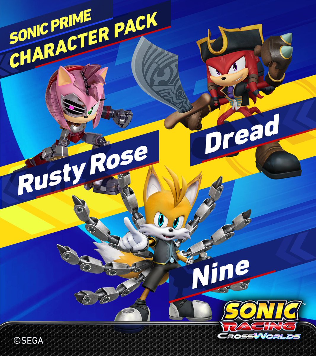 FeilexYT's tweet image. Me da pena que Rose Oxidada, Temible y Nine posiblemente no vayan a tener voces en Sonic Racing CrossWorlds.
Encima en España lo teníamos ultra fácil para doblarlo porque Sonic Prime tiene los actores de doblaje de los videojuegos (Exceptuando Orbot y Cubot)