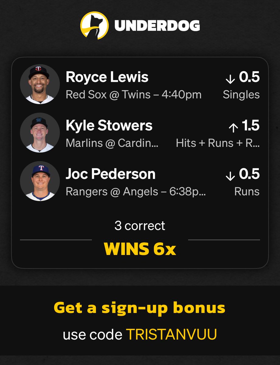ParmDFS's tweet image. Underdog 6x 💸

play.underdogfantasy.com/es-oj4Vlg16ZL