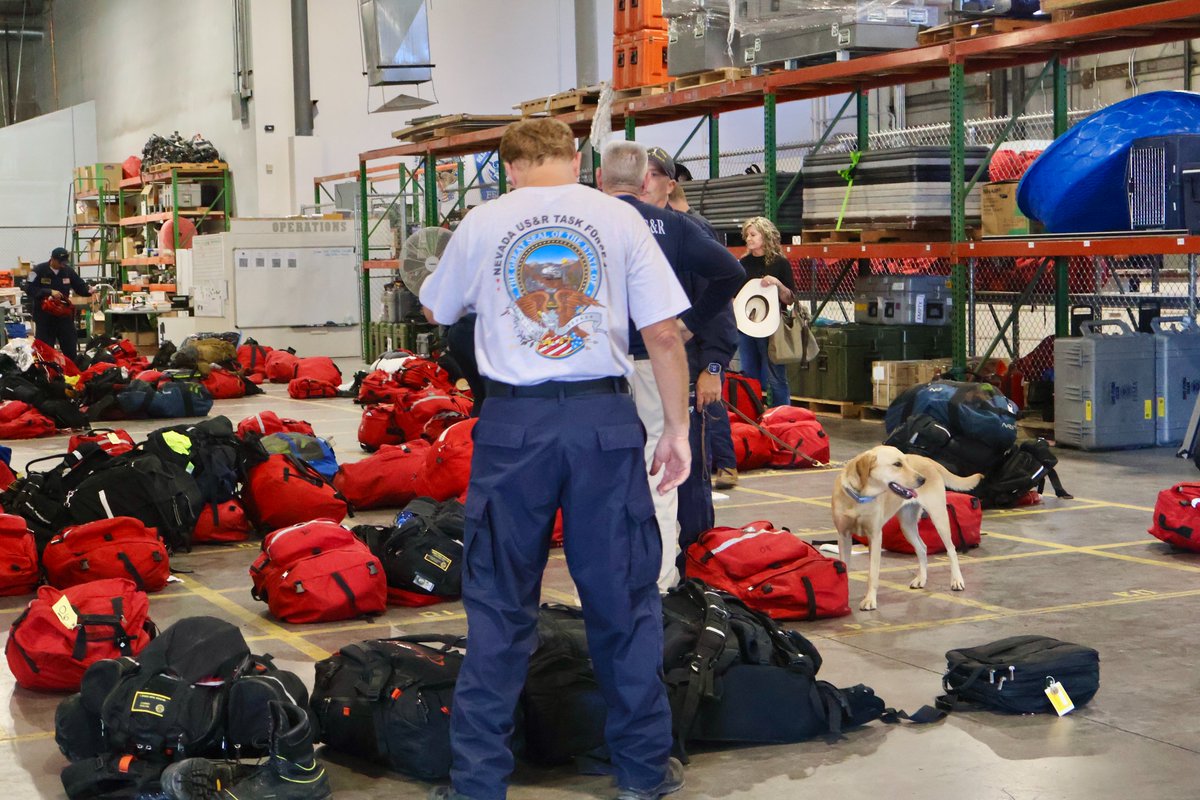 Welcome home, Nevada Task Force 1. 🏡👏
After almost three weeks supporting search, rescue, and recovery efforts in flood-ravaged Kerr County, Texas, members of Nevada Task Force 1 have returned safely to the Las Vegas Valley.

The 47-person team included four K9s and responders