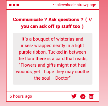AliceShadeland's tweet image. Thanks for the flower abd this note .