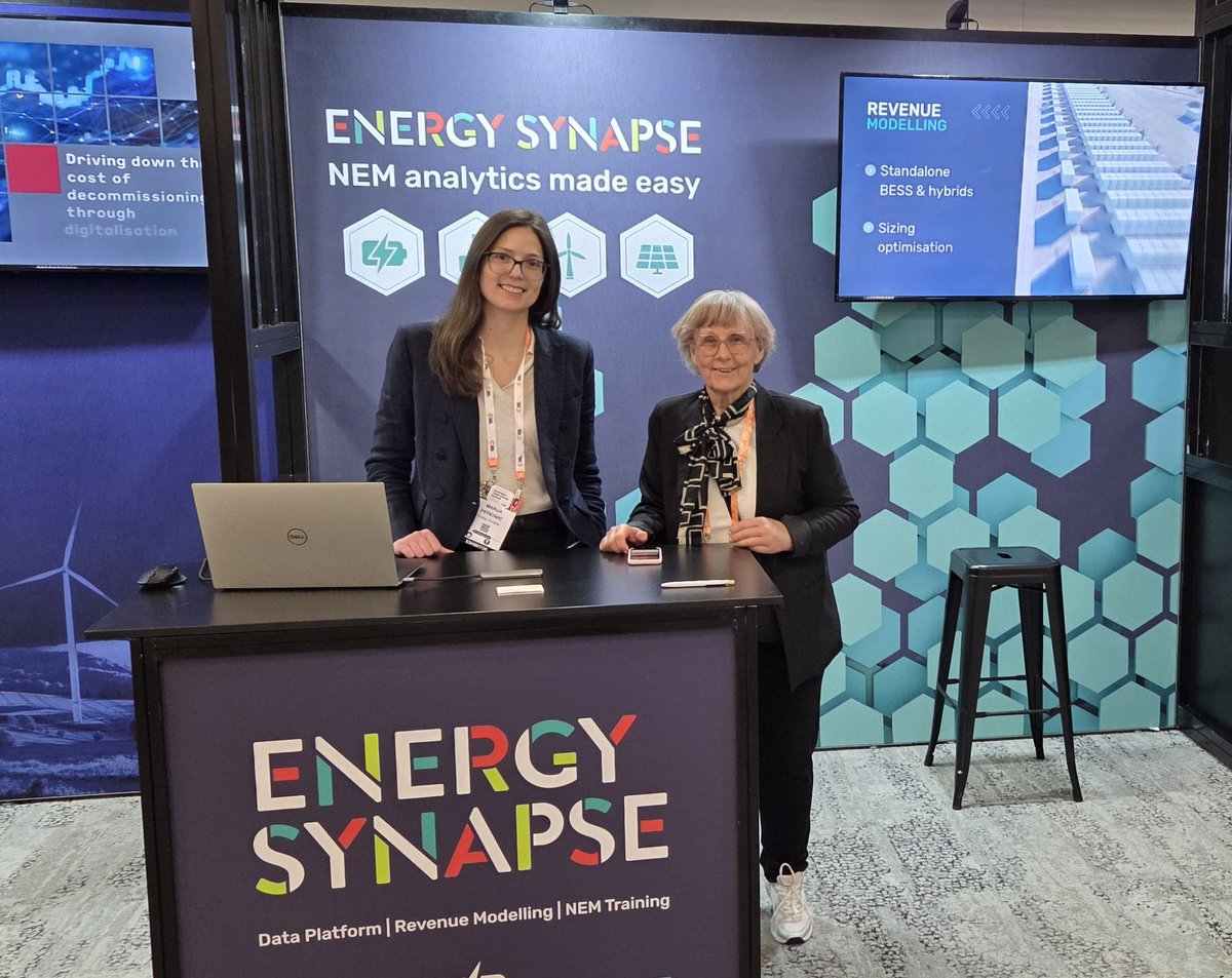 Day 1 at the Australian Clean Energy Summit has kicked off at Sydney ICC!

Visit our booth to learn how we help developers with BESS and hybrid revenue modelling services, NEM analytics platform, and NEM training.

<a href="/1MarijaPetkovic/">Marija Petkovic</a> - Managing Director and <a href="/MaryeHendriks/">Mary</a> -