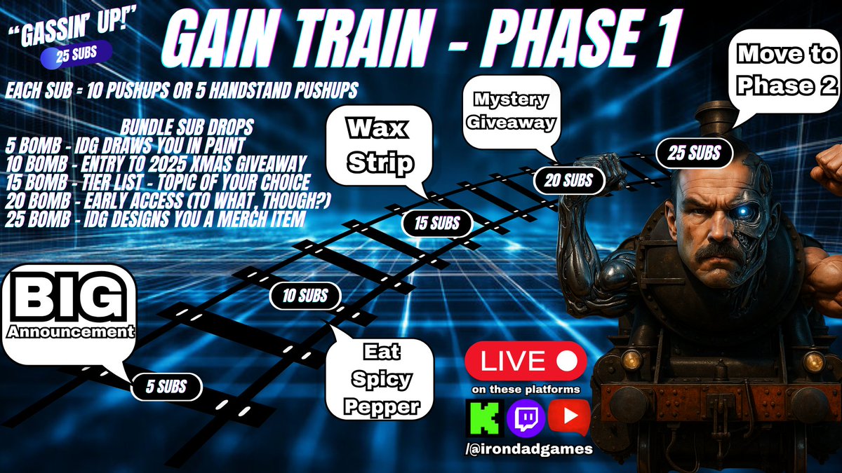 We're already at 27 subs for the GAIN TRAIN! Get in here and type !enter and get in on this GIVEAWAY! PHASE 2 IS NEXT!