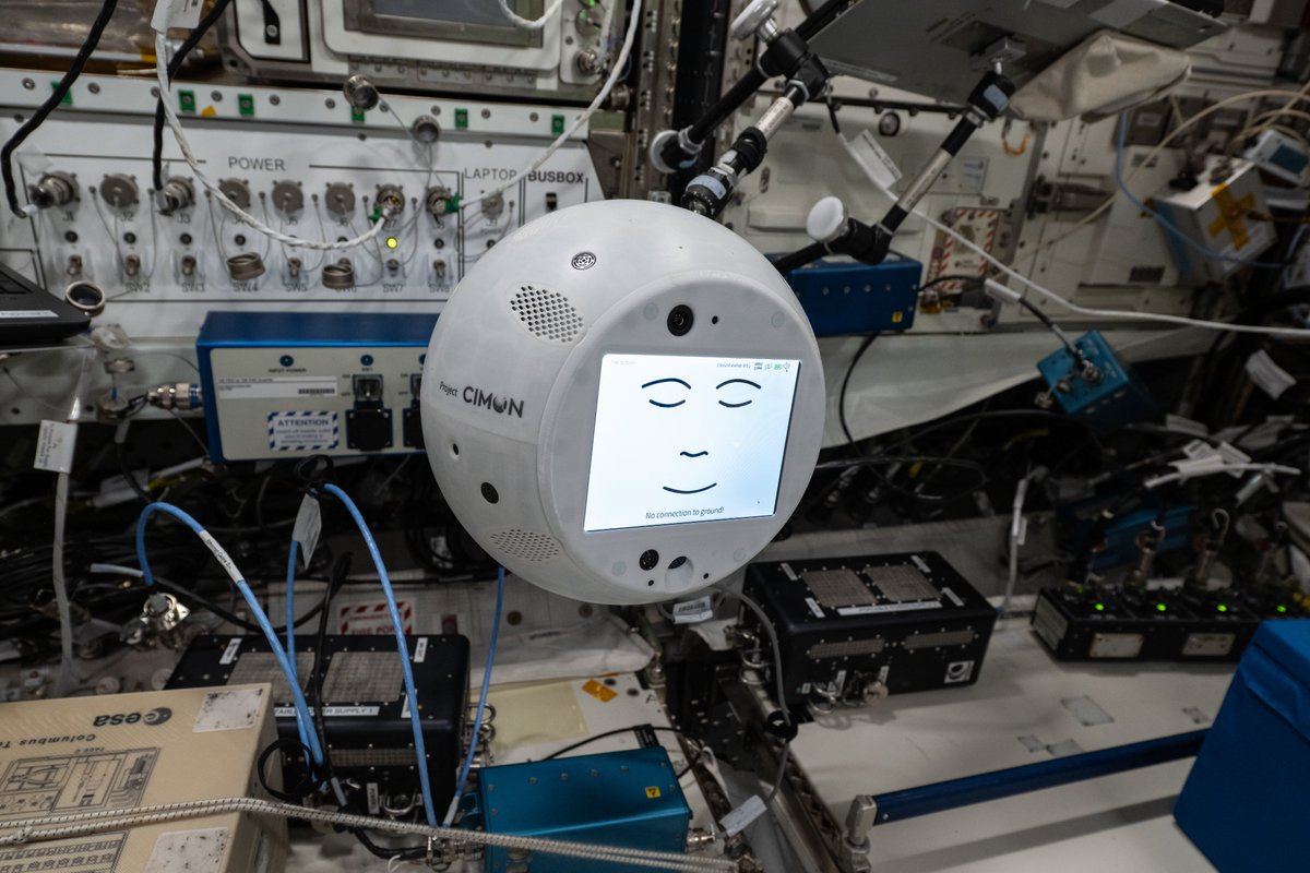 AI in space! 🤖🚀 <a href="/JAXA_en/">JAXA(Japan Aerospace Exploration Agency)</a> astronaut Takuya Onishi preps the CIMON AI robot in the station's Kibo lab module. The new technology may support crews making long-duration missions a little easier. More about CIMON... go.nasa.gov/4kXFr3T